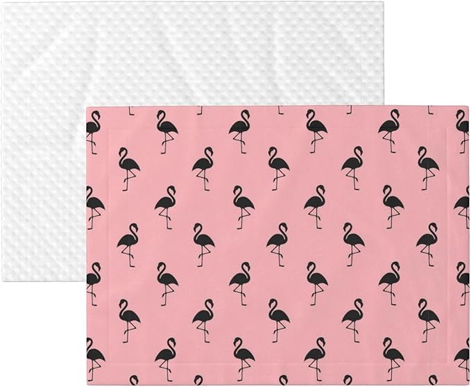 Double Sided Pet Mat for Dog Bed Topper Cat Blanket Furniture Protector, Pink Flamingo, Reversible Plush with Tactile Dot Pattern for Style Change