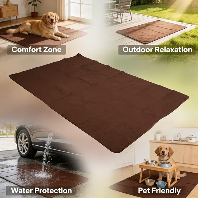Waterproof Dog Bed Cover, Slip, Washable Pet Blanket Sofa Furniture Protector, Brown 52x82in - Double Sided Waterproof, Secure Non Slip Bottom, Ideal for Dogs and Cats (52x82inch)