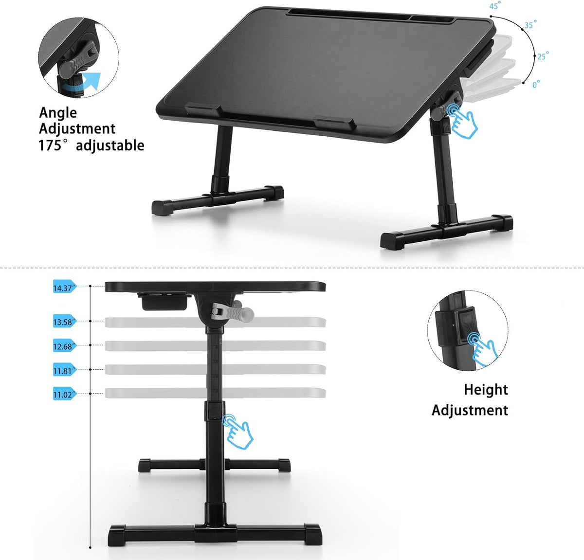 Lap Desk for Bed/Sofa, Adjustable Laptop Table
