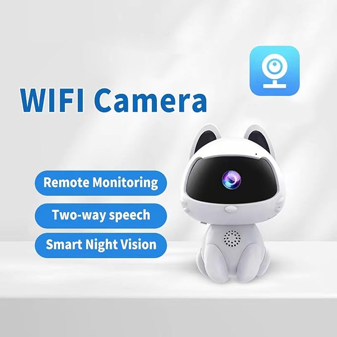 VBESTLIFE HD Robot Security Camera, Remote Monitoring Smart Indoor Pet Dog Cat Cam, Home Security Camera Robot Surveillance Camera, 2 Way Voice Calling, Loop Recording