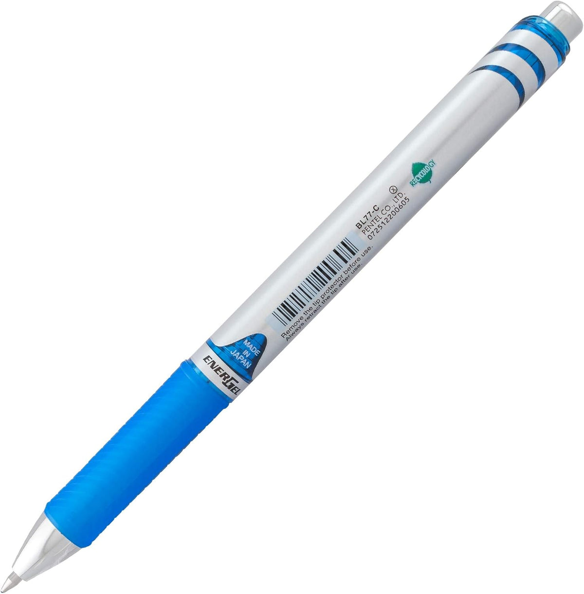 Pentel Energel RTX Retractable Liquid Gel Pen, 0.7mm, Metal Tip, Pack of 12 6 Black and 6 Blue Ink Pens