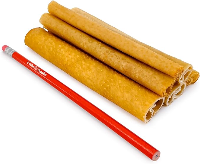 ValueBull USA Pig Skin Retriever Rolls, 6 Inch, Smoked, 50 Count Bulk Pack - Premium USA Pork Hide Dog Chews, One-Piece, Easy Digestion, High Protein