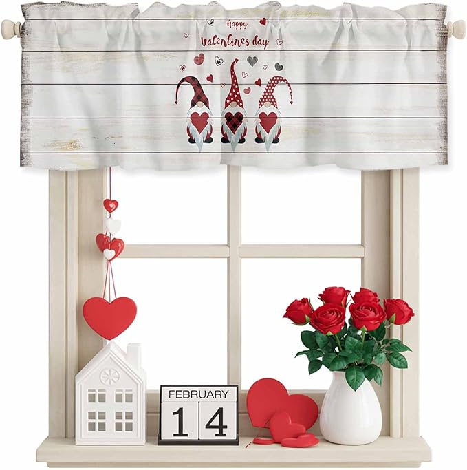 Happy Valentine's Valance Curtains