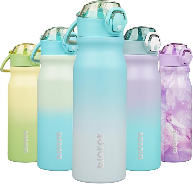 BJPKPK 25 oz Insulated Water Bottle, Stainless Steel Flask | Leak Proof Locking