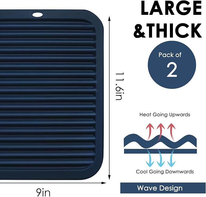 Silicone Mats for Kitchen Counter, 9x12'' Trivets for Hot Pots and Pans