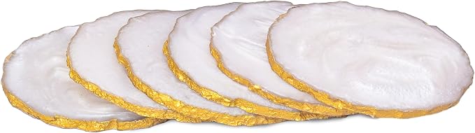 Resin Coaster for Coffee Table Decor, Morden and Stylish Drink Coaster Set for