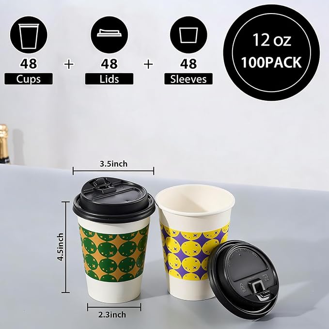 Tamone 48 PACK 12OZ Disposable Coffee Cups