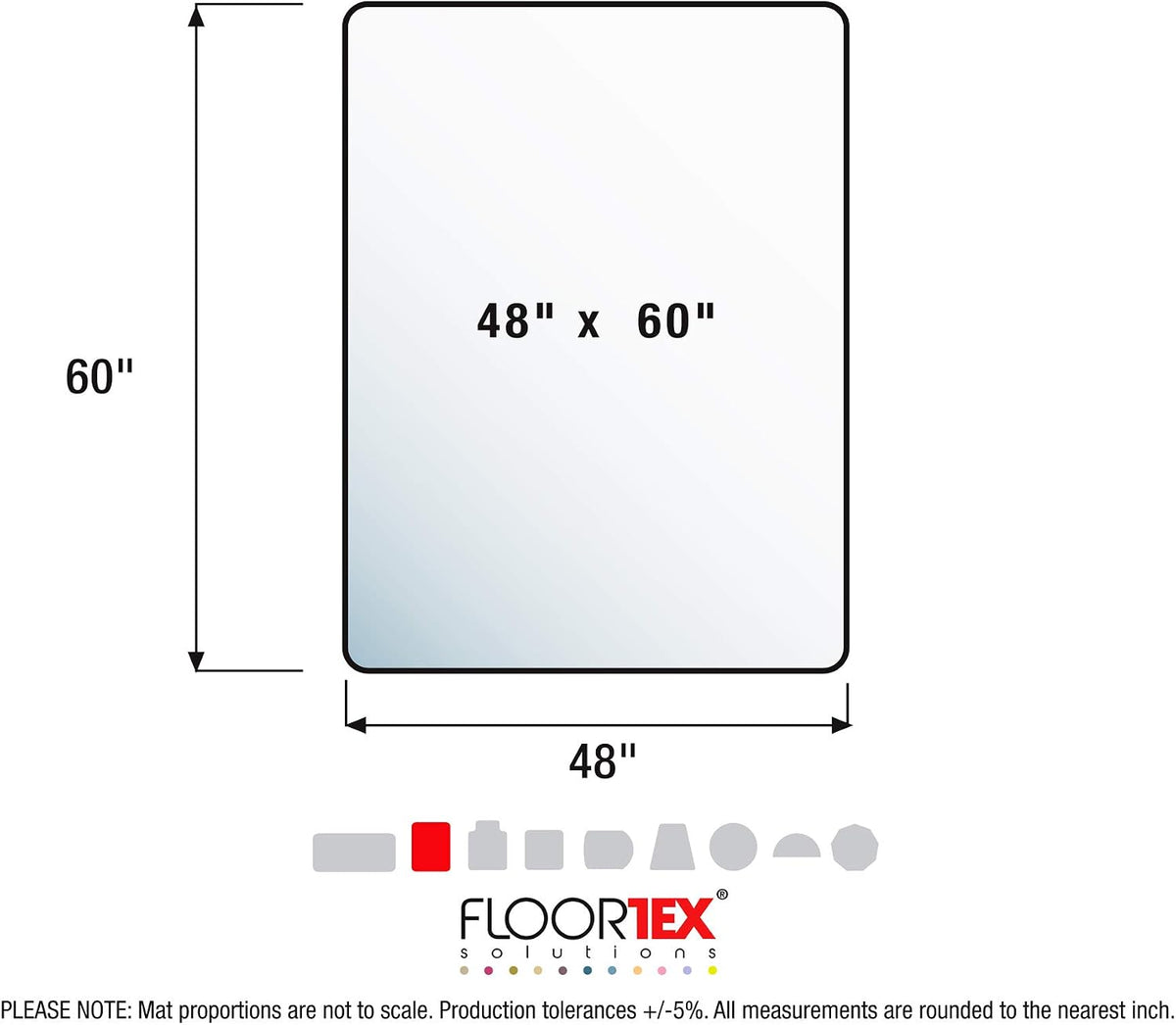Floortex® Exclusive Ultimat® Polycarbonate Rectangular Chair Mat for Carpets up to 1/2" - 48 x 60