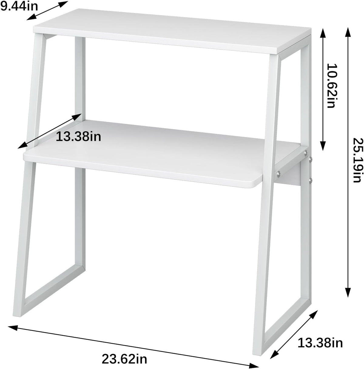 Arbuxzuy Printer Stand for Desk, Desktop Printer Shelf, 3 Tier Desk Shelf for top of Desk, Large Printer Stands Office Organization Shelves for Home Office Printer Fax Book, White