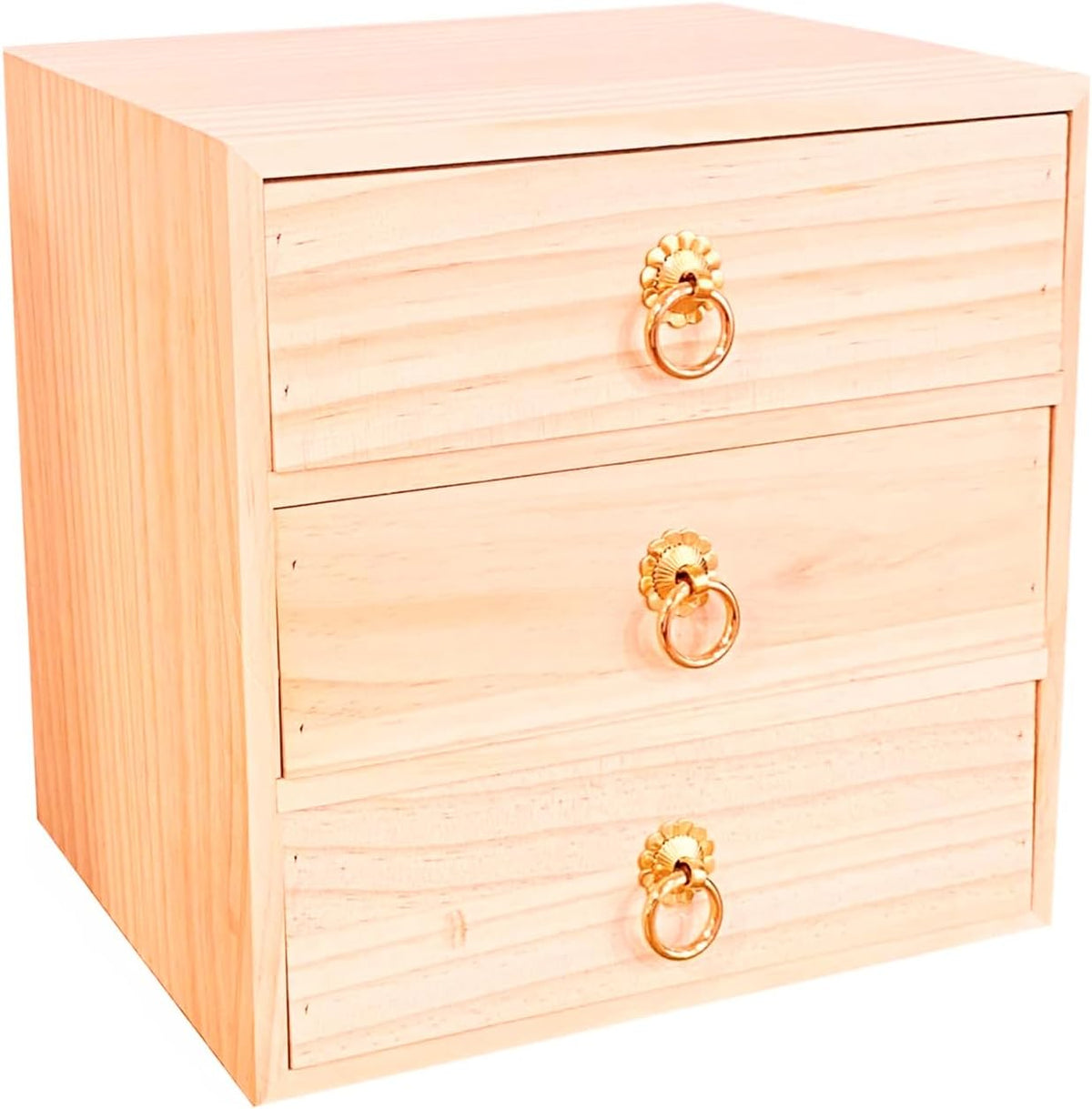 3 Layer Natural Wooden Storage Box Organizer Desk Accessories