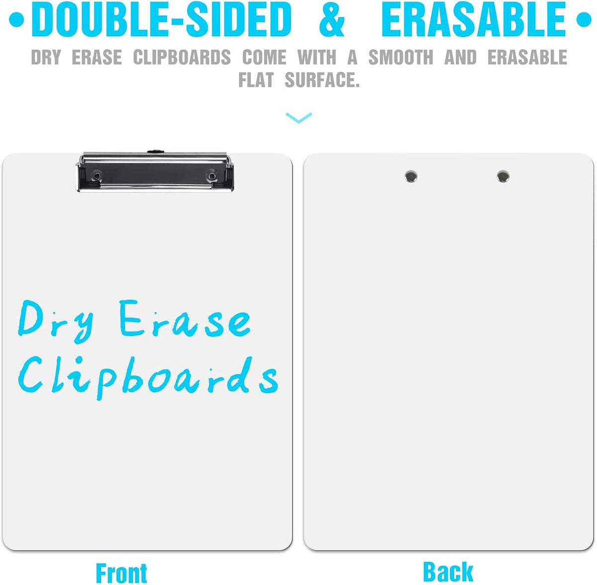 Dry Erase Clipboards, HERKKA 32 Pack Hardboard Office Whiteboard Clipboards Low Profile Clip Standard A4 Letter Size, ECO Friendly, Size 12.5 x 9 Inch