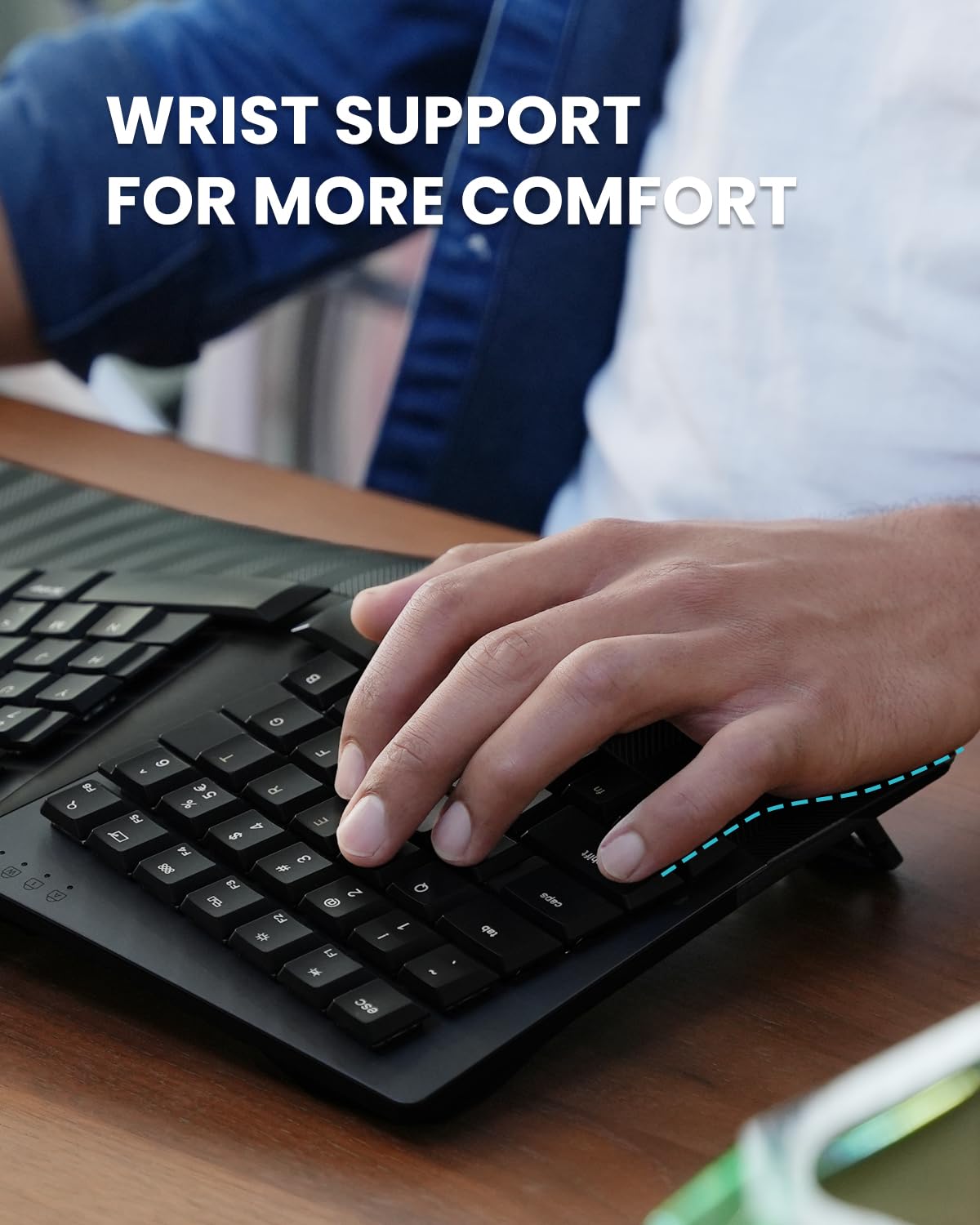Perixx PERIBOARD-535BR [Firmware Updated] Wired Ergonomic Mechanical Keyboard - Full-Size - Low-Profile Brown Tactile Switches - NKRO Anti-Ghosting - Compatible with Windows and macOS