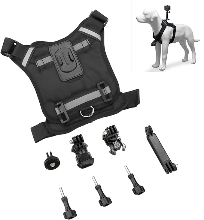 Soft Padded Dog Vest Action Camera Mount Chest Back Fixation Camera Holder Dog Vest Back Mounting for Video Secure Mount