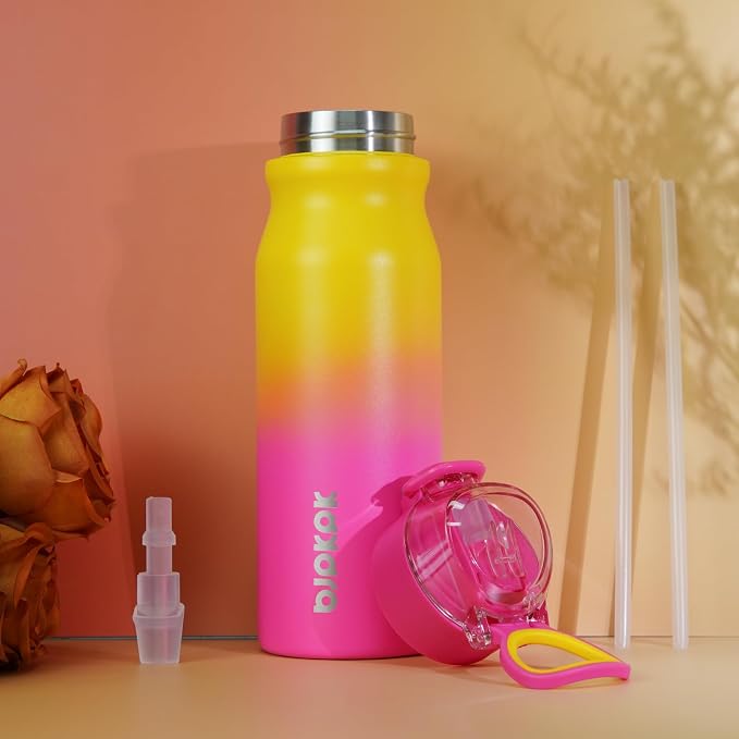BJPKPK 25 oz Insulated Water Bottle, Stainless Steel Flask | Leak Proof Locking