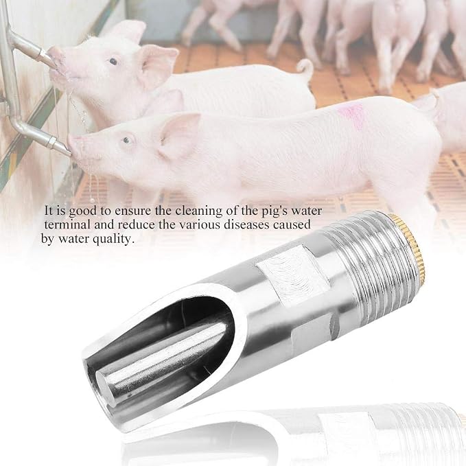 Automatic Pig Drinkers, 5 Pieces Thread Stainless Steel Automatic Pig Nipple