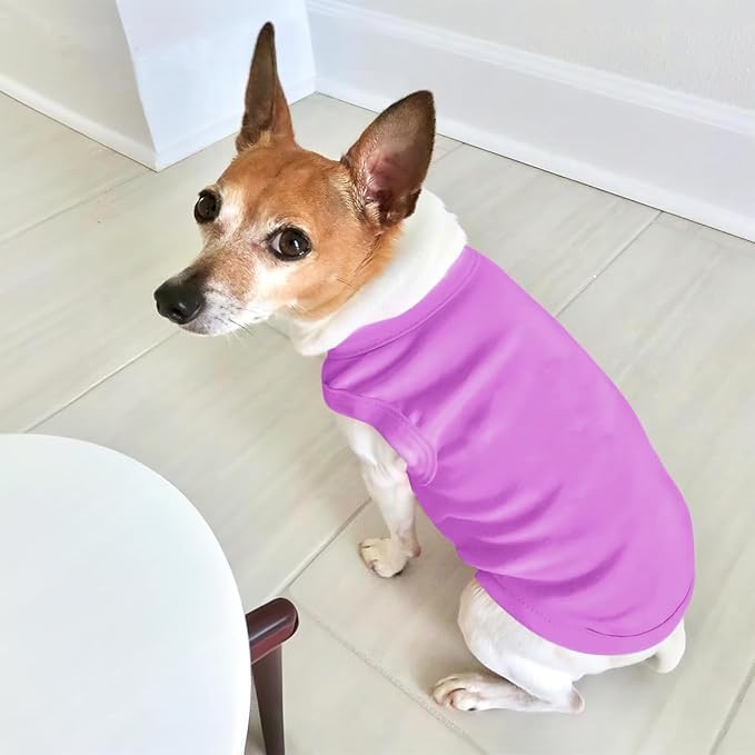Custom Dog Shirt Pet Clothes Breathable Shirts for Small to Large Dogs Customized Name Logo Photo Puppy Outfits Personalized Sleeveless Vest Pets Apparel Light-Purple, XXL