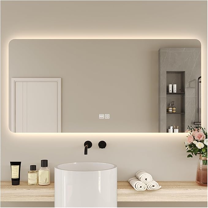 Bathroom Mirror with LED Lights，Illuminated Led Bathroom Mirror with Demister