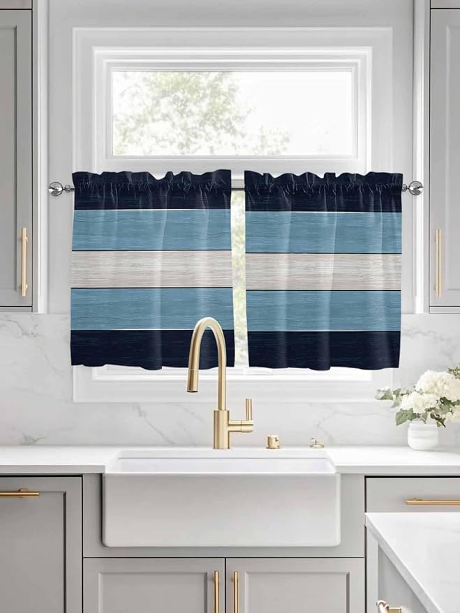 Vintage Country Woodcuts Window Valance Curtains, 2 Panel