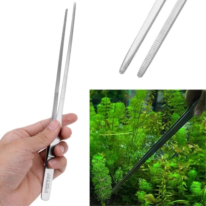 FEITA Extra-Long 15-Inch Tweezer Stainless Steel Straight for Aquarium Fishtank Aquascaping Tools, Mega Reptile Feeding Tongs