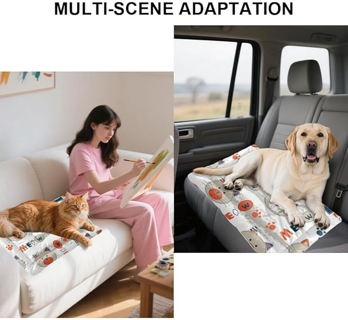 Breathable Dog Beds with Anti-Slip Bottom, Cute Animals Pet Supplies Pad Crate Rabbit Bed Ultra Soft Kennel Mat for Indoor& Outdoor Sofa Cars, Machine Washable 24 X 18 Inch