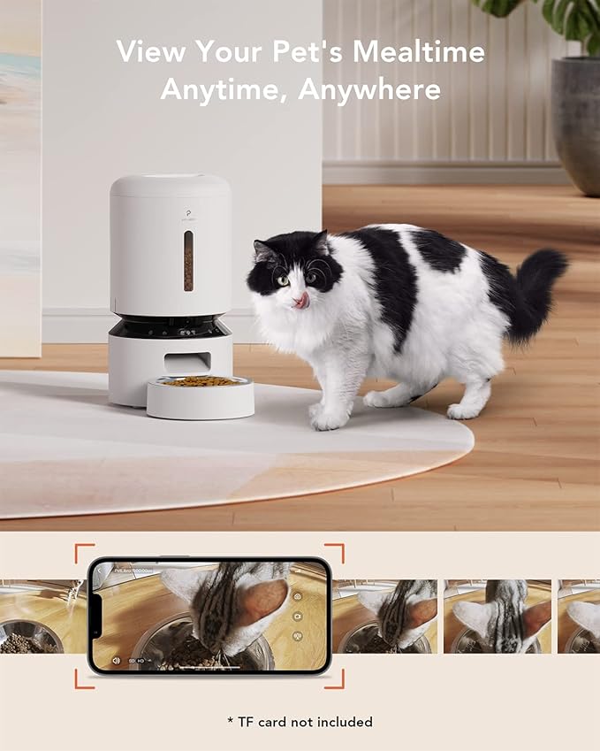 PETLIBRO 5G WiFi Cat Feeder with Camera, 2-Way Audio, Low Food & Blockage Sensor, Motion & Sound Alerts + Cat Water Fountain 71fl oz/2.1L with Two Flow Modes, Visible Water Level, 4 Large Filters