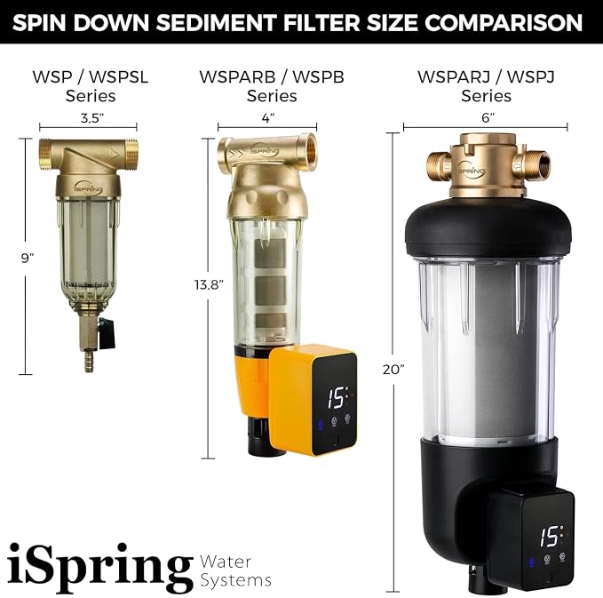 iSpring WSP100ARJ Spin-Down Sediment Water Filter, Upgraded Jumbo Size