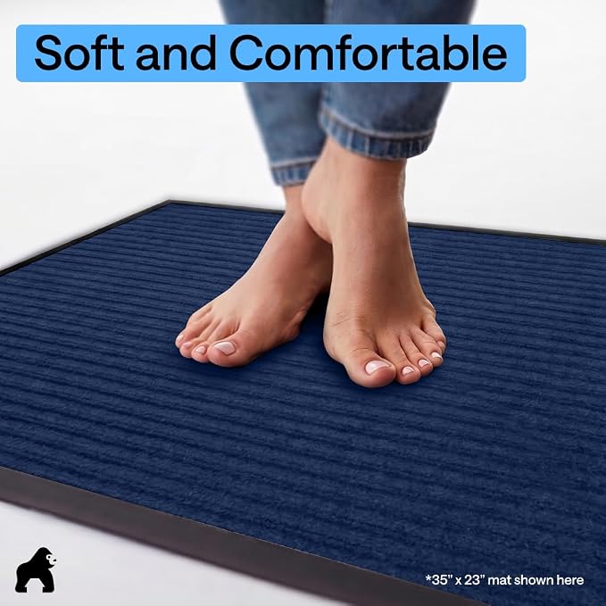 GORILLA GRIP Waterproof Traffic Guard Door Mat, 2 Pack Heavy Duty Entryway Mats