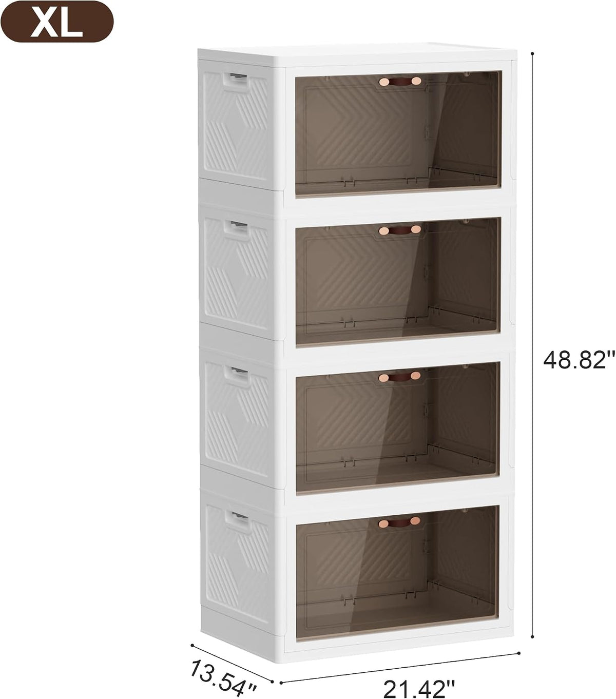 JOYMOOP 198 Qt Stackable Storage Bins with Lids, Closet Organizers and Plastic Storage Drawers for Home, 3 Pack Cubes
