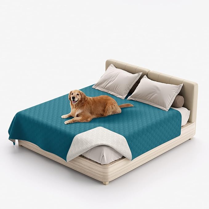 Waterproof Dog Bed Covers for Couch Protection, Water-Resistant Soft Dog Pet Blanket Anti-Slip Dog Blanket for Bed, for Furniture Bed Couch Sofa (Deep Blue,40x50inch)