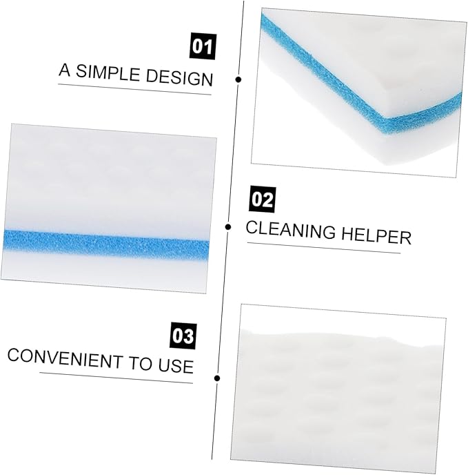 Luxshiny 10pcs Three-Layer Reusable Kitchen Sponge Scrubber Lightweight