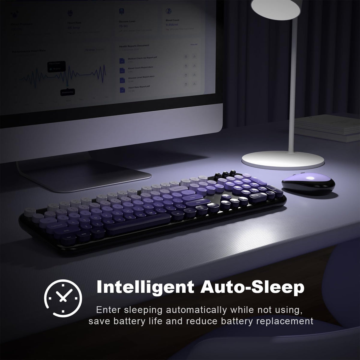 MOFII Wireless Keyboard and Mouse Combo,2.4G Typewriter Keyboard Quiet Mice