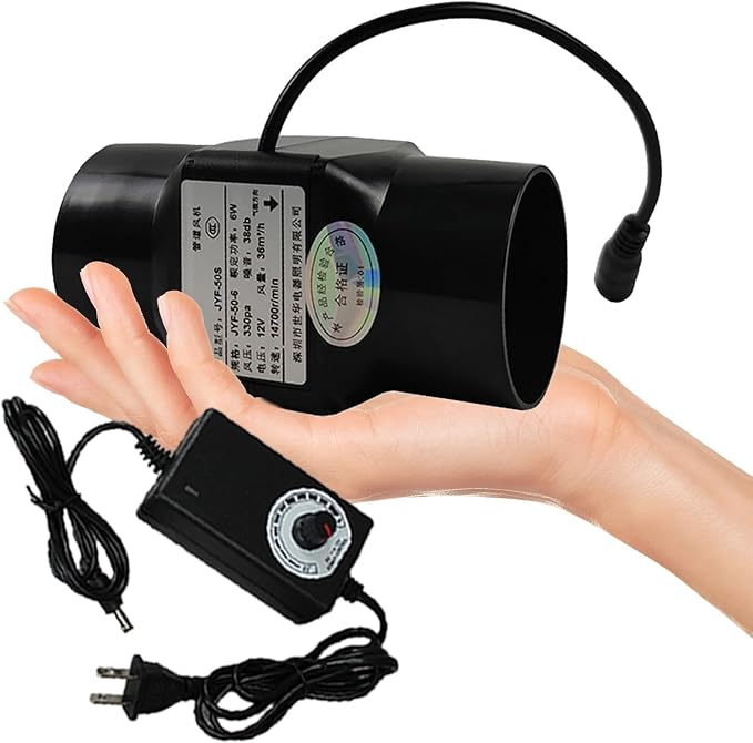 2 Inch 22 Cfm Inline Duct Ventilation Fan Air Circulation Vent Blower Black