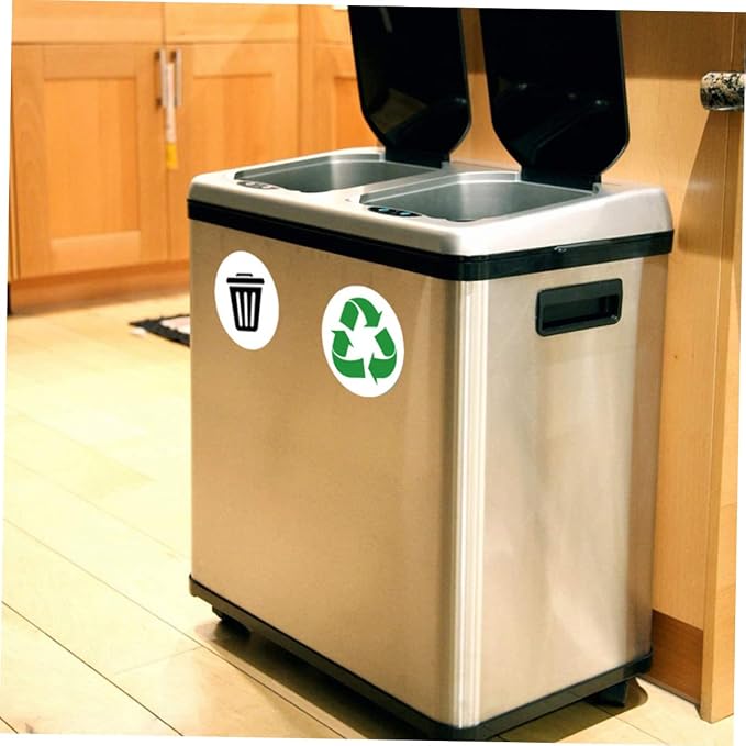 Garbage Sorting Stickers Set 6 Self-Adhesive Waste Classification Labels