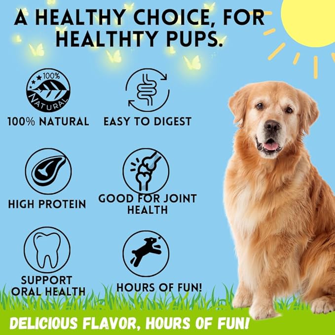 BULLYSTICKS & MORE 10 Inch Beef Collagen Rolls for Dogs (Extra Thick - 4 Count) - Bones for Dogs - Dog Parents Choice - No Hide Beef Cheek Rolls