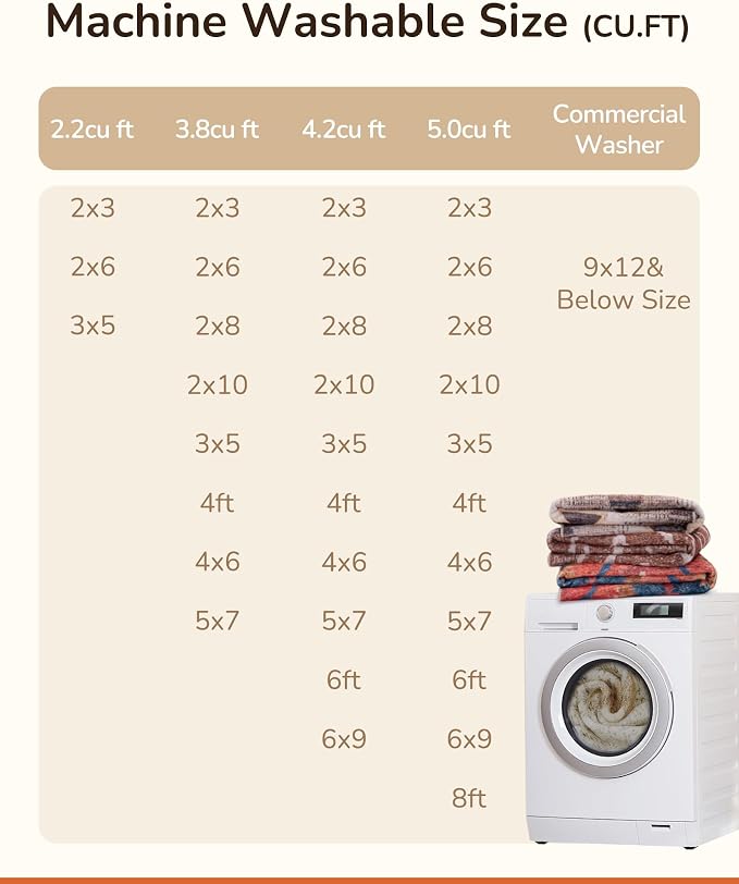 BESTSWEETIE Area Rug 10x14 Rug Machine Washable Non-Slip Low Pile Print Pattern