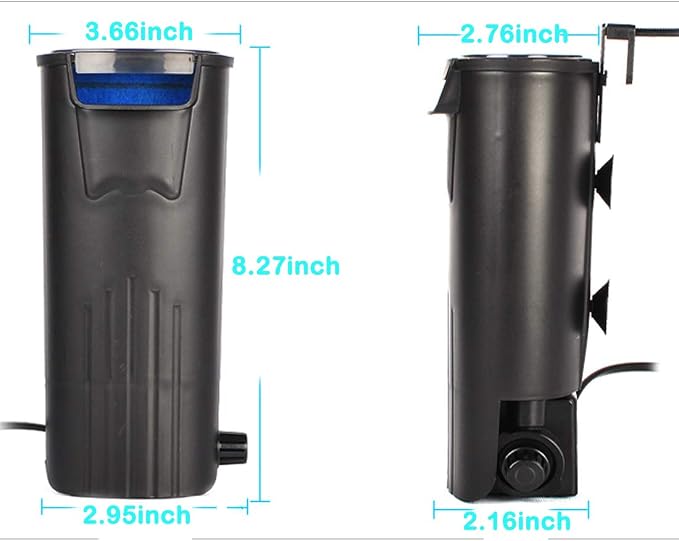 Aquarium Internal Filter for 3 to 20 Gallons Small Fish Tank Turtle Tank