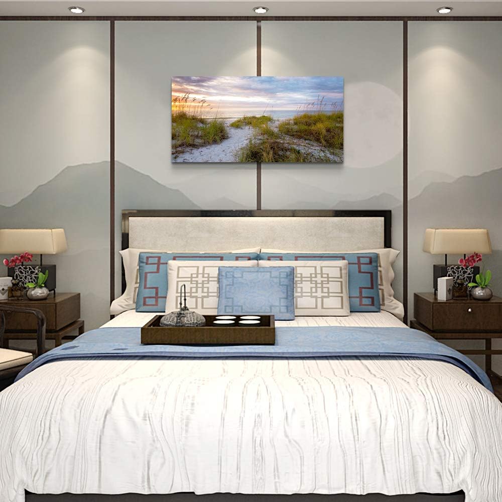 canvas wall art for living room bedroom Wall Decor ocean sand dunes grass Landscape painting Ready to Hang Home Decorations office family bathroom kitchen sea beach canvas art Prints pictures Works