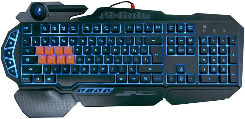 Bloody B318 8-Key Light Strike (LK) Semi Optical Mechanical Gaming Keyboard – 9 Dedicated Macro Keys - 3 Color LED Backlit – 8 LK Black Switch