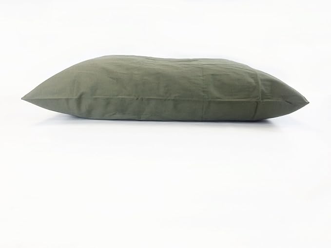 36"x29" Medium Size MicroCushion High Density Memory Foam Soft Poly Fiber Waterproof Pet Pillow Bed with Removable Zippered Tough Strong Green Canvas Cover Case for Small to Medium Dogs