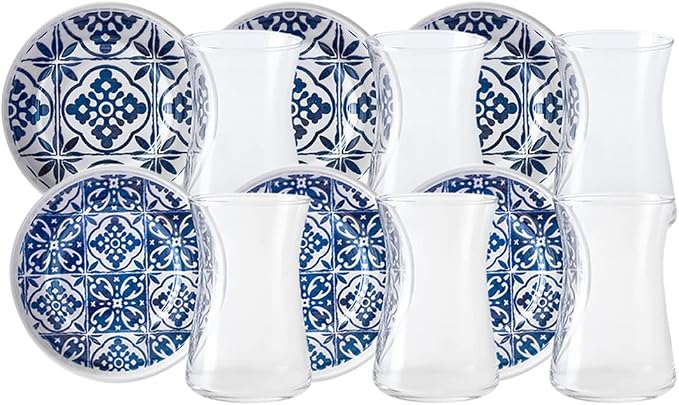 KARACA Mavili Turkish Tea Cups Set