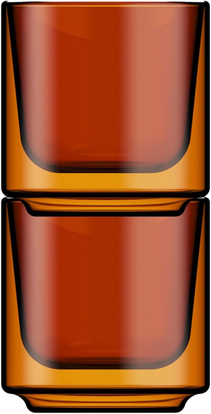 Terra Kaffe Sienna Picco 3 oz Double-Walled Espresso Glasses – Borosilicate