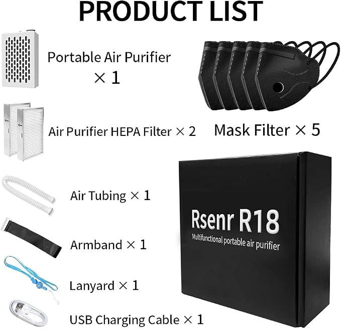 Electric Wearable Air Purifier Maskes, Air Supply,