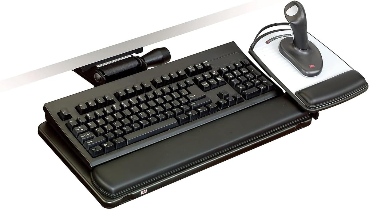 3M Easy-Adjust Keyboard Tray with Adjustable Platform, 23 Inch Track (AKT150LE)