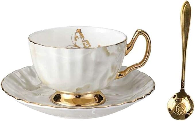 Bone China Cup and Saucer Set- Butterfly and Elegance