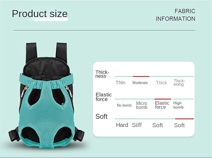 Portable Pet Carrier Backpack, Adjustable Pet Front Cat Dog Carrier Backpack Travel Bag for Small Medium Dogs Cats Puppies, Cat Backpack Carrier for Hiking Cycling (G, M)