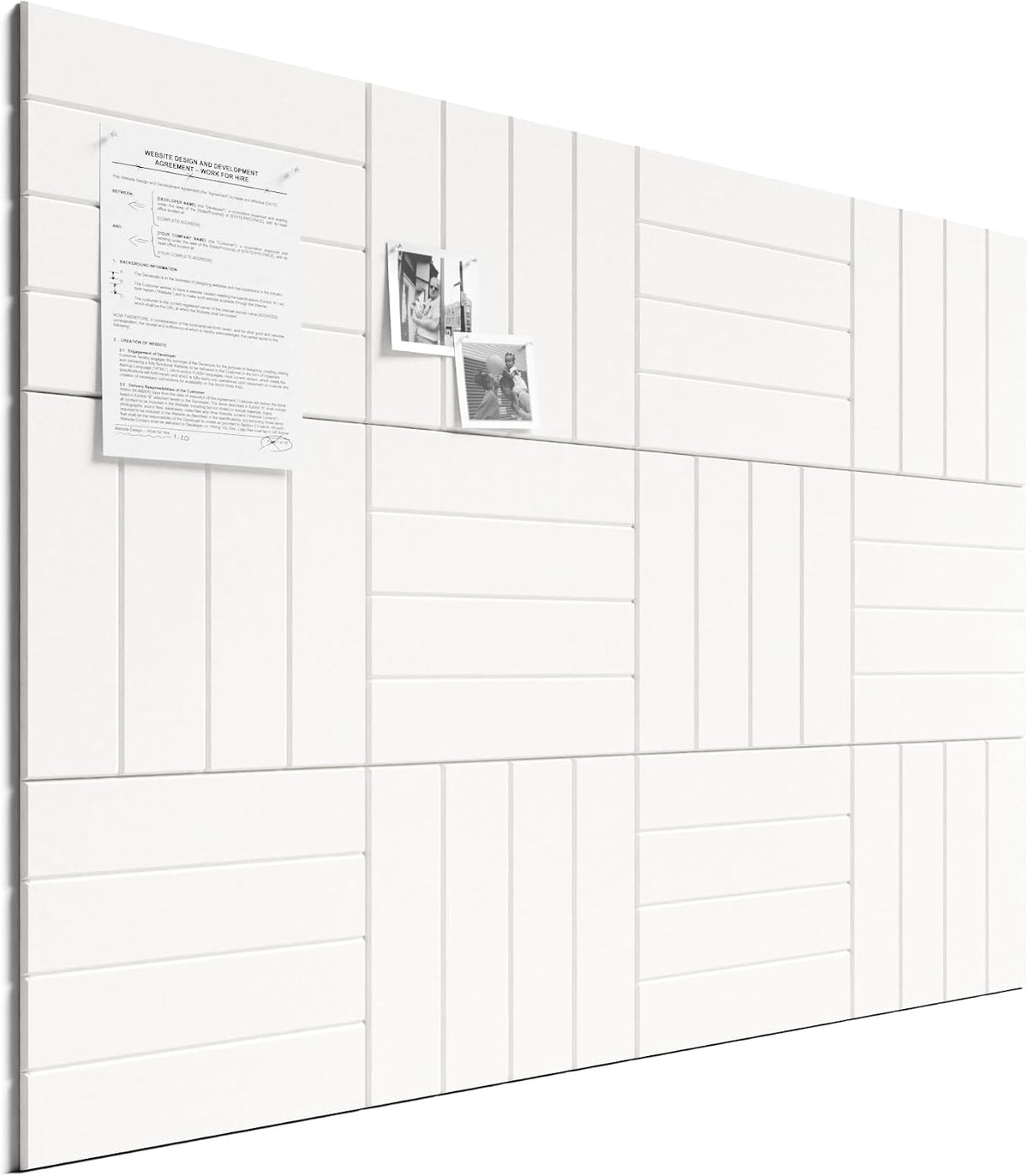 Bumusty 48" x 36" Large Cork Board Alternative, Milky White