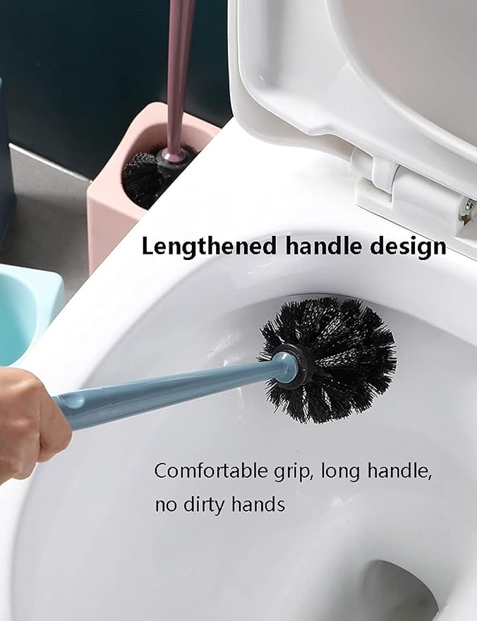 Toilet Scrubber Soft Hair Wall Mount Toilet Brush and Holder, Long Handle
