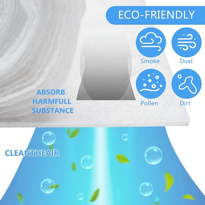 BENECREAT White Vent Filter Media, Electrostatic Air Filter Roll Air Vent