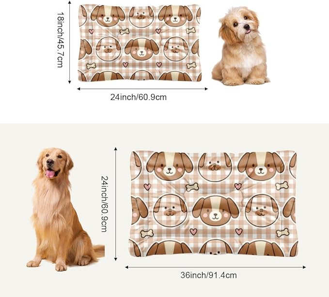 Breathable Cat Beds with Anti-Slip Bottom, Cute Dogs Puppy Supplies Kennel Pad Dog Beds& Furniture Cozy Mat for Under Dog Crate for Indoor& Outdoor Sofa Cars, Machine Washable 24 X 18 Inch