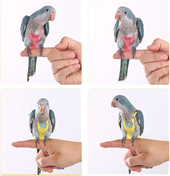 Parrot Clothes, Bird Diapers, Tiger Skin Peony, Flight Suit - Key Features for Avian Comfort and Style (Green, M, Count, 1)